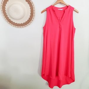 LUSH Hot Pink V-Neck Flowy Tunic top Size M